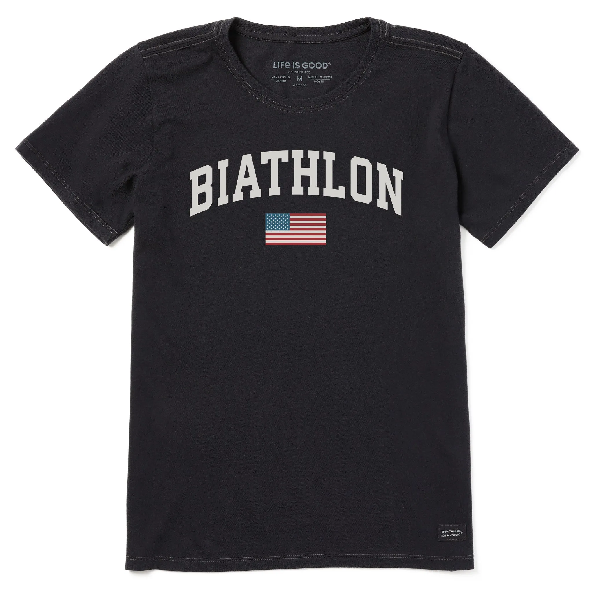 Women's Biathlon Arch Short Sleeve Crusher Tee sold by Life is Good