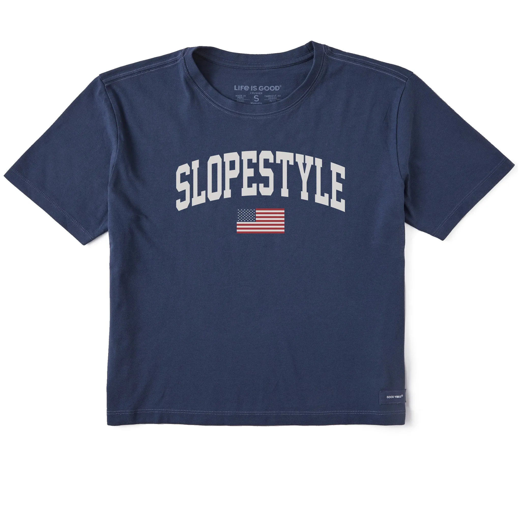 Women's Slopestyle Arch Short Sleeve Crusher Boxy Tee sold by Life is Good