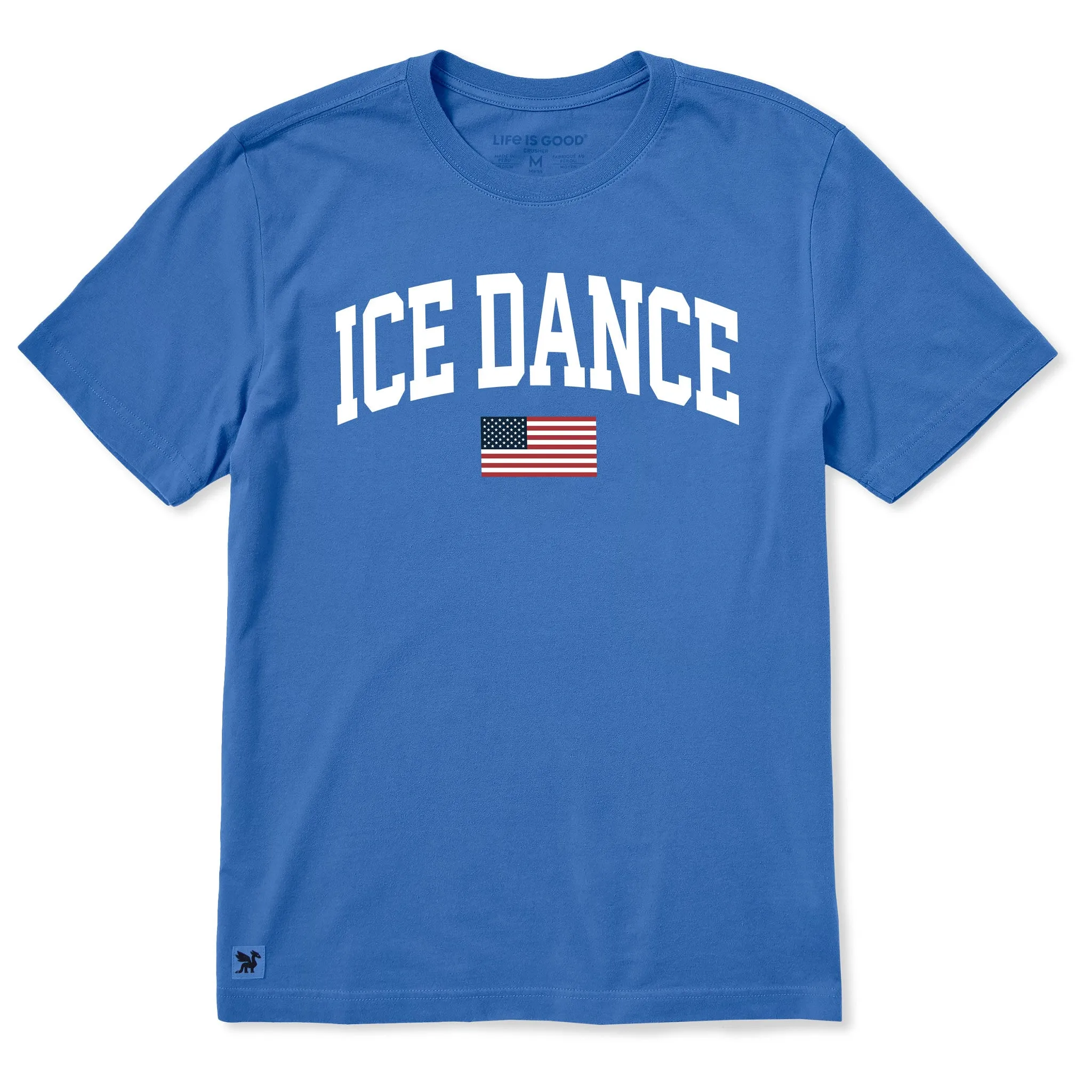 Men's Ice Dance Arch Short Sleeve Crusher Tee sold by Life is Good