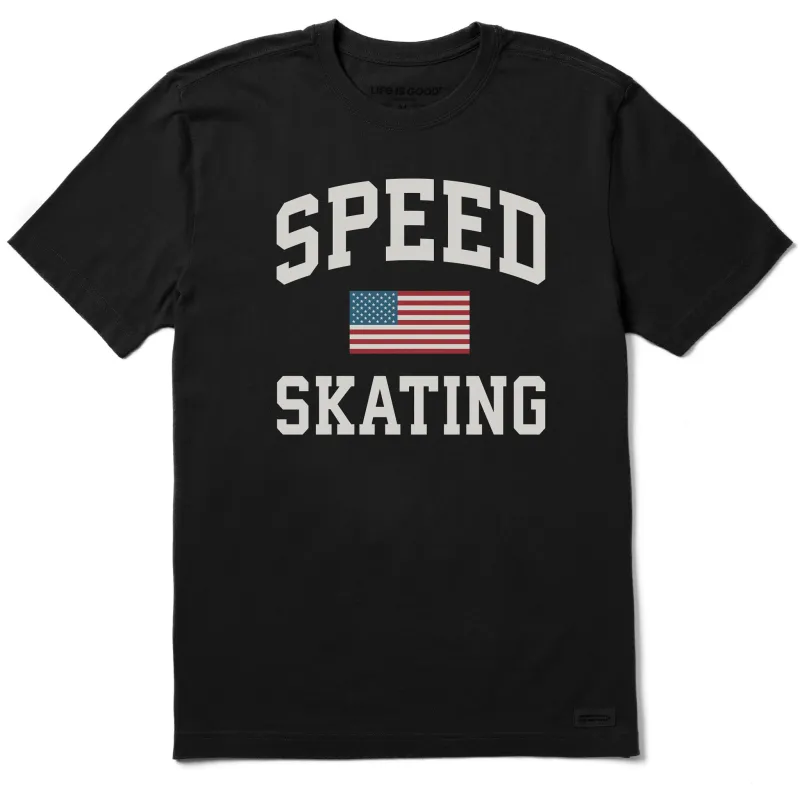 Men's Speed Skating Arch Short Sleeve Crusher Tee made by Life is Good