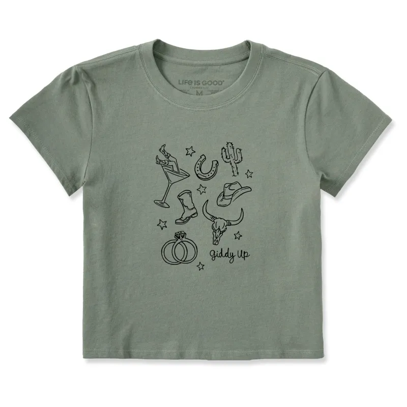 Women's Giddy Up Bach Crusher-LITE Shrunken Tee sold by Life is Good