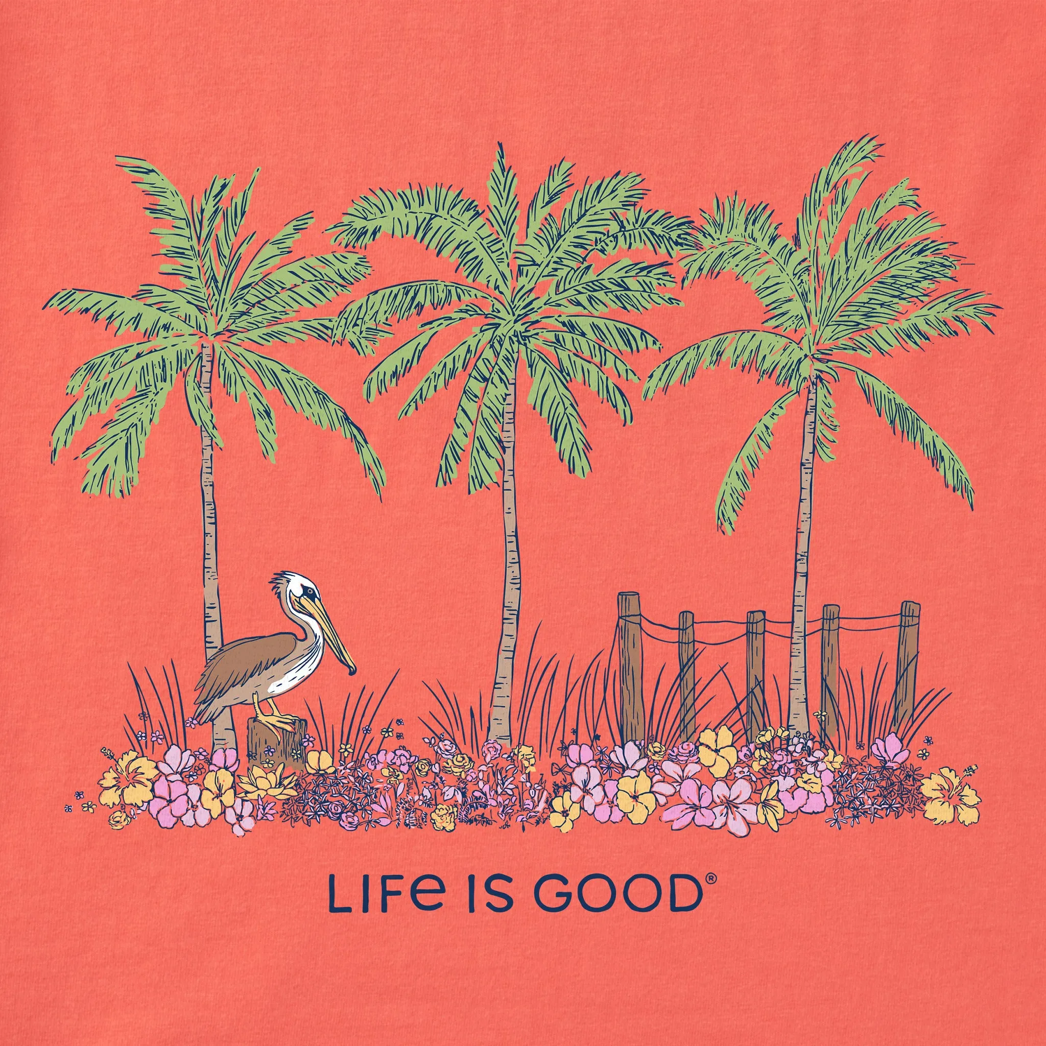 Women's Pelican Palm Flowerbed Short Sleeve Crusher Tee sold by Life is Good product image thumbnail 4