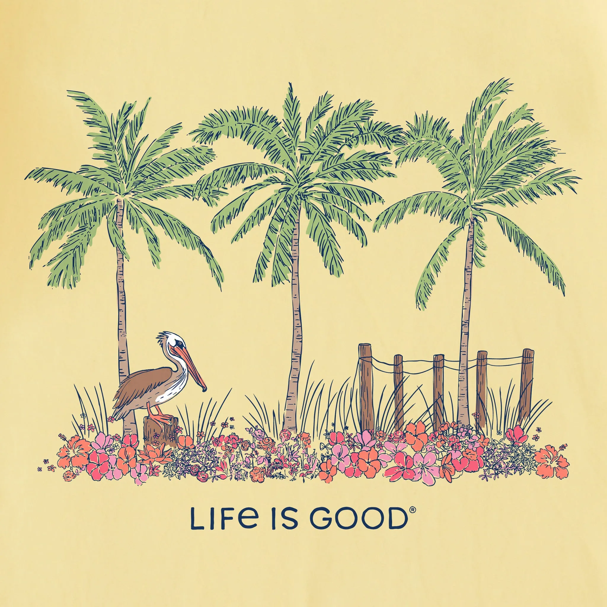 Women's Pelican Palm Flowerbed Short Sleeve Crusher Tee sold by Life is Good product image thumbnail 2