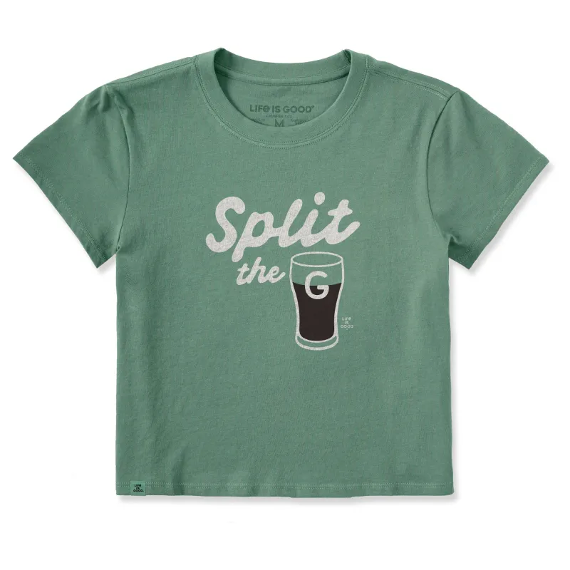 Women's Split the G Script Crusher-LITE Shrunken Tee sold by Life is Good