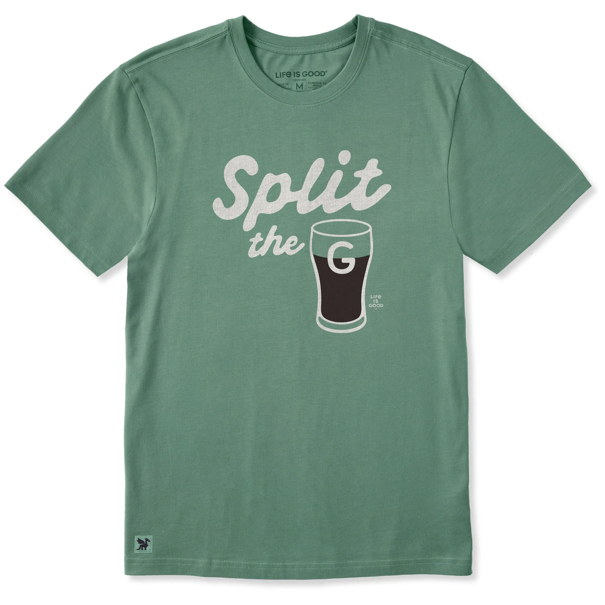 Men's Split the G Script Short Sleeve Crusher Tee sold by Life is Good