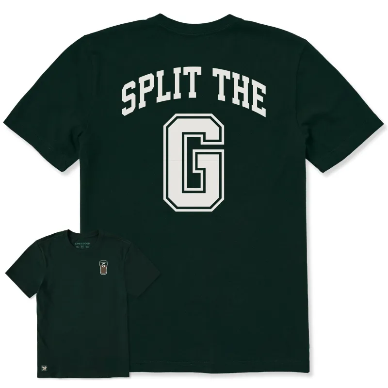 Men's Split the G Arch Short Sleeve Crusher Tee sold by Life is Good