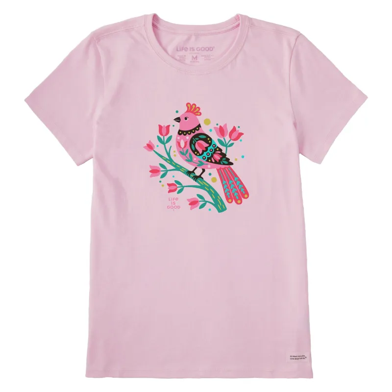 Women's Flower Bird Short Sleeve Crusher Tee made by Life is Good