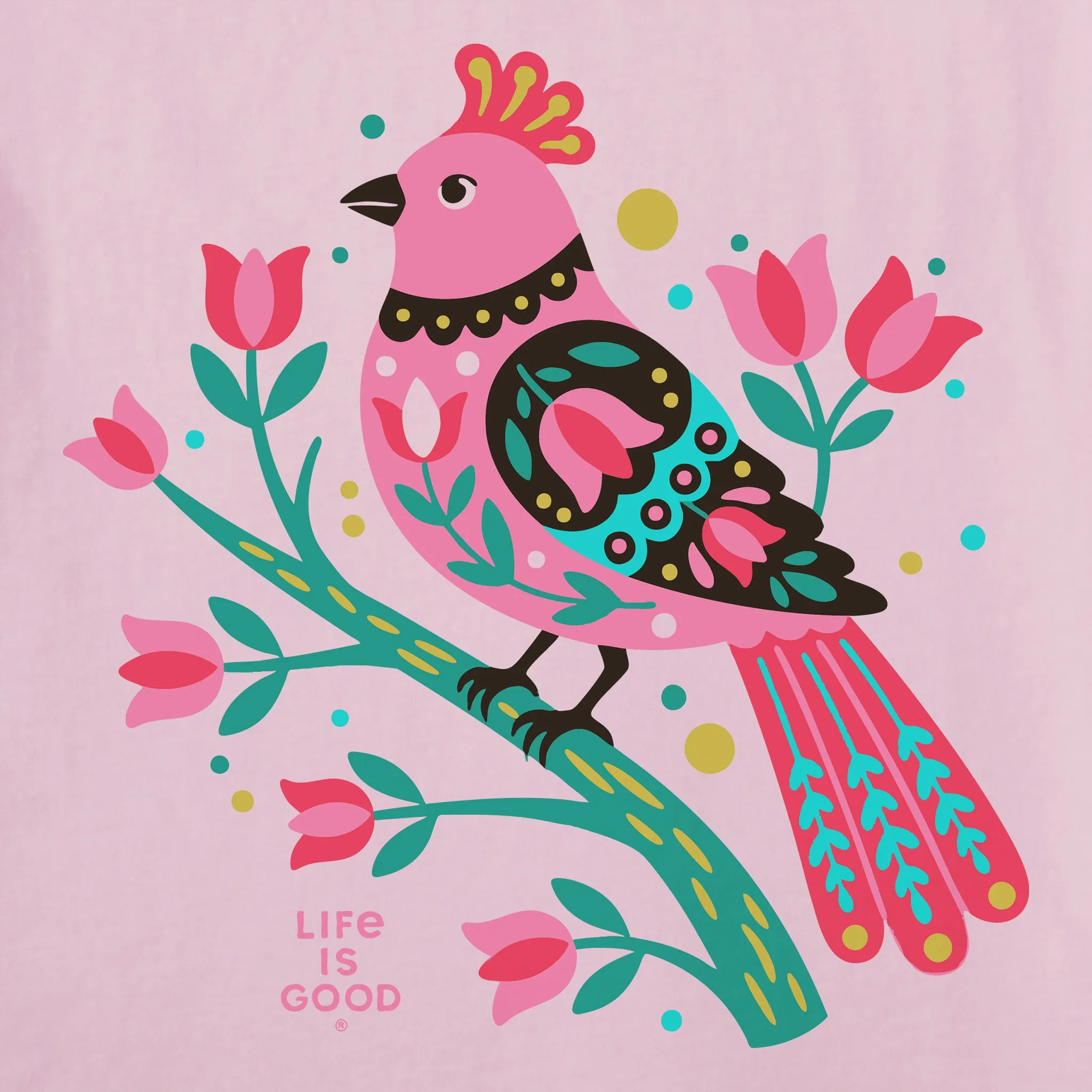 Women's Flower Bird Short Sleeve Crusher Tee sold by Life is Good product image thumbnail 2