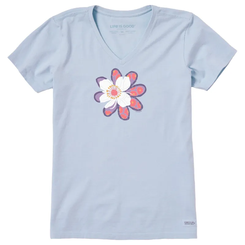 Women's Daisy Duo Short Sleeve Crusher Vee sold by Life is Good