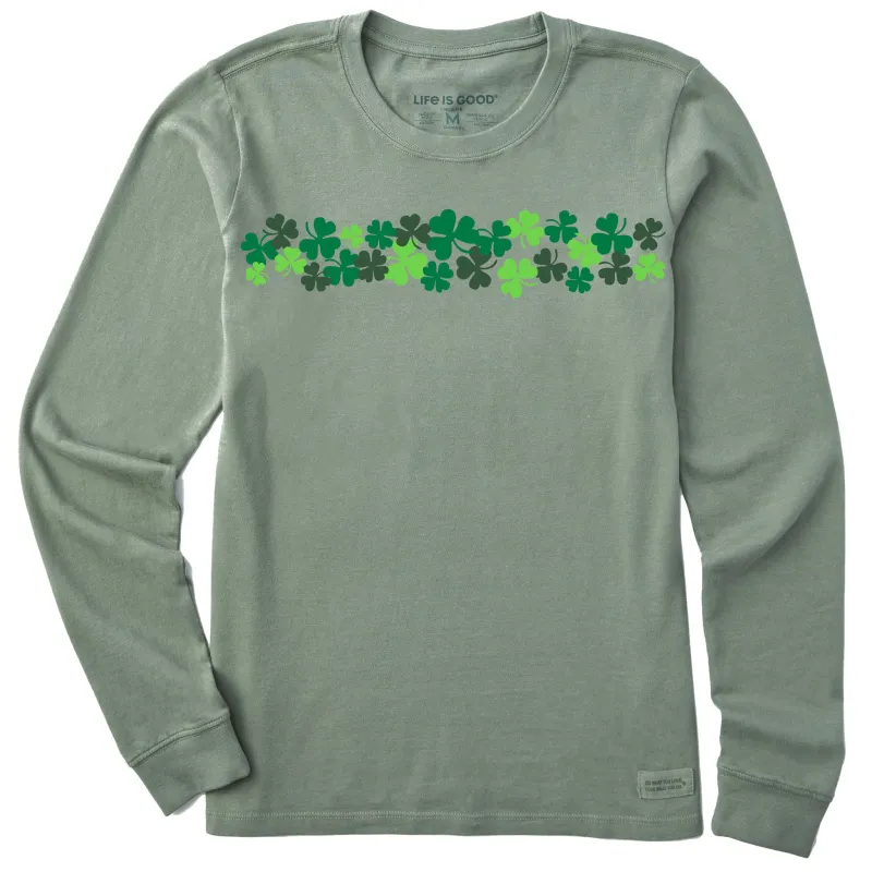 Women's Garden of Shamrocks Long Sleeve Crusher Tee sold by Life is Good