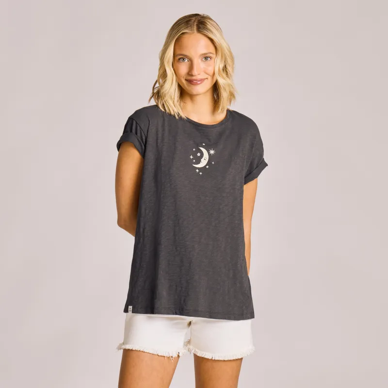 Women's Moon Maiden and Stars Short Sleeve Slub Easy Fit Tee sold by Life is Good