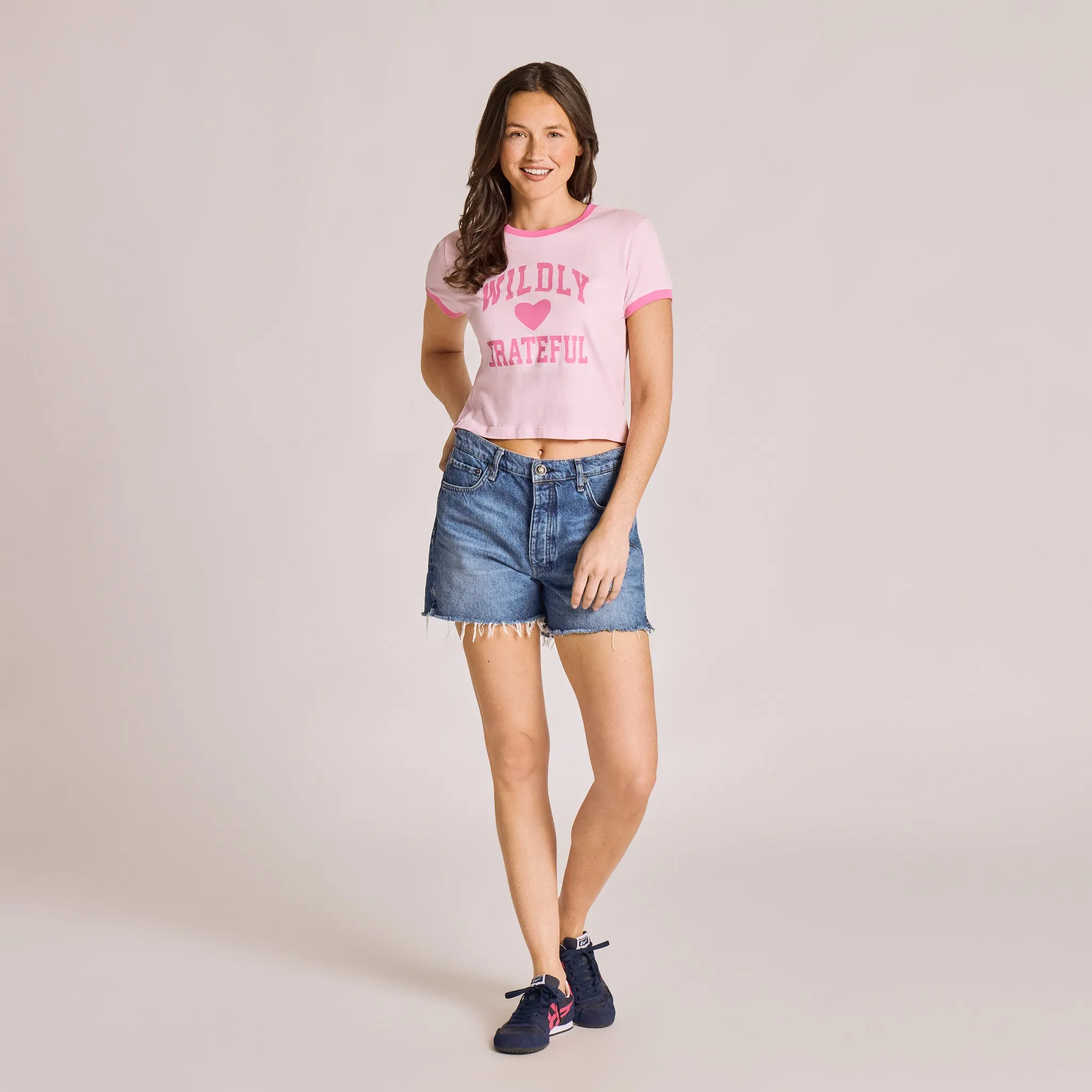 Women's Wildly Grateful Heart Crusher-LITE Shrunken Ringer Tee sold by Life is Good product image thumbnail 5