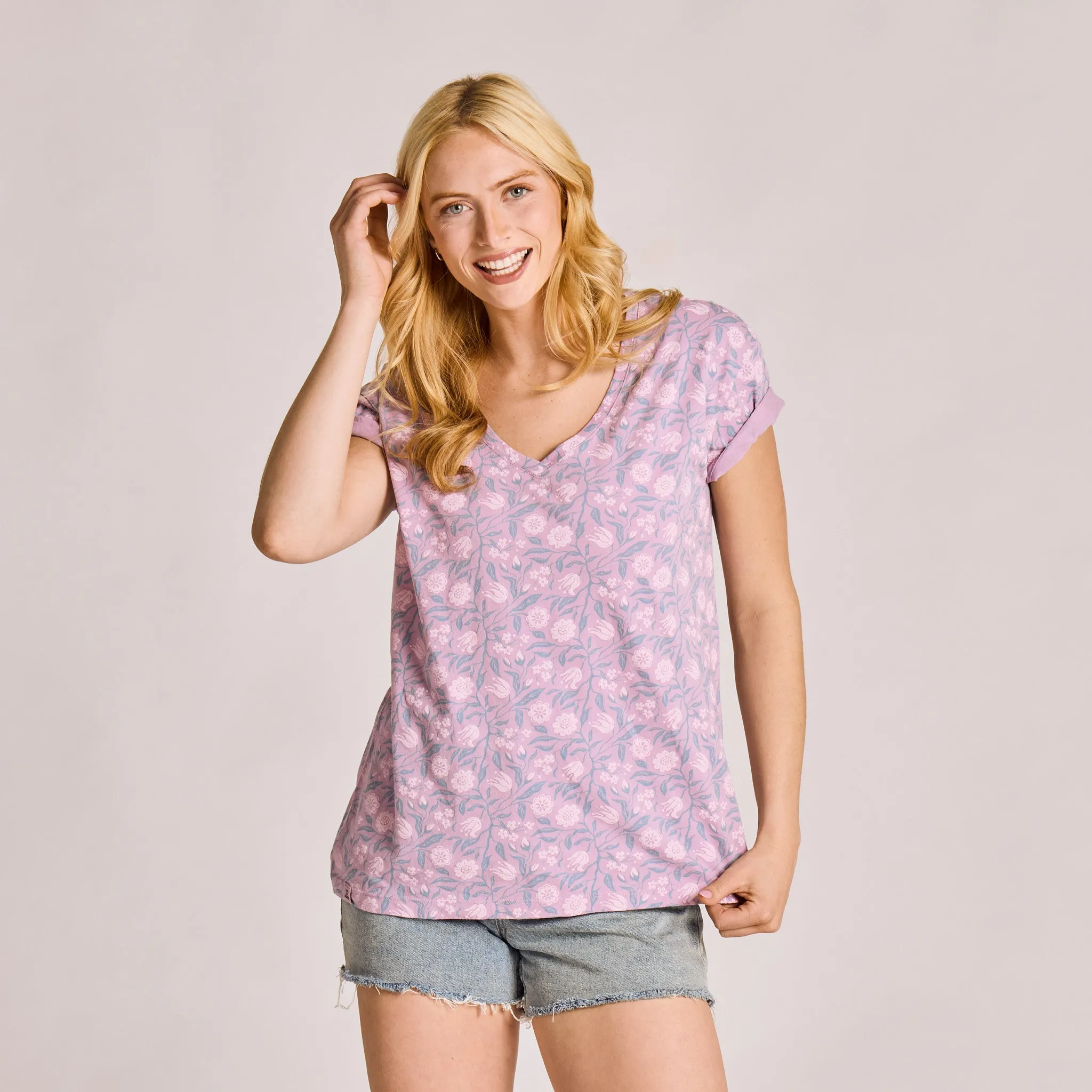 Women's Spring Floral Pattern Crusher-LITE Easy Vee sold by Life is Good