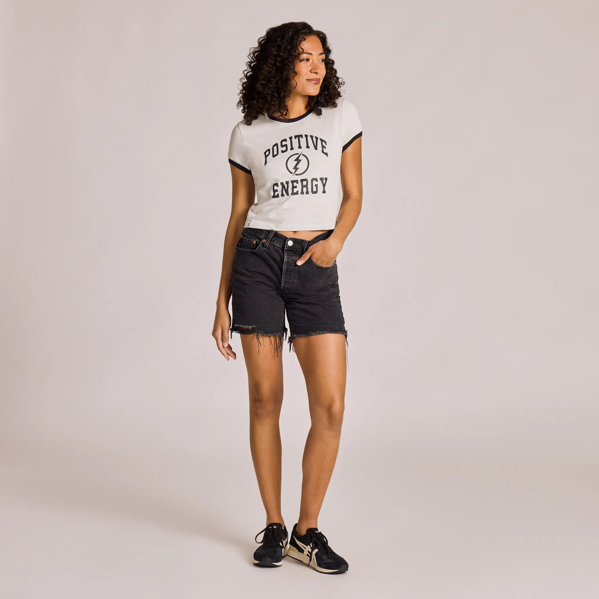Women's Positive Energy Bolt Crusher-LITE Shrunken Ringer Tee sold by Life is Good product image thumbnail 5