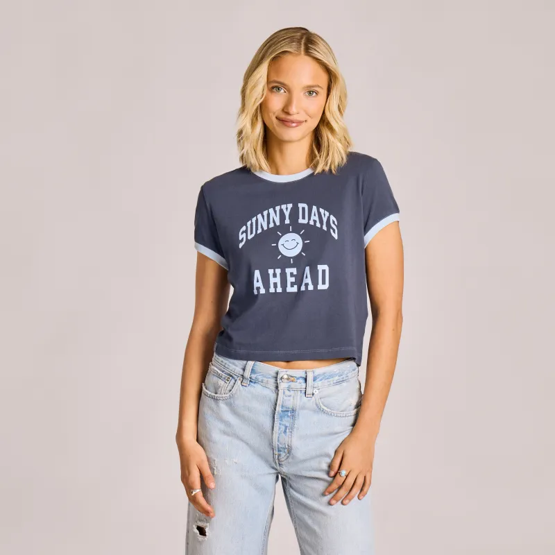 Women's Sunny Days Ahead Sun Crusher-LITE Shrunken Ringer Tee sold by Life is Good