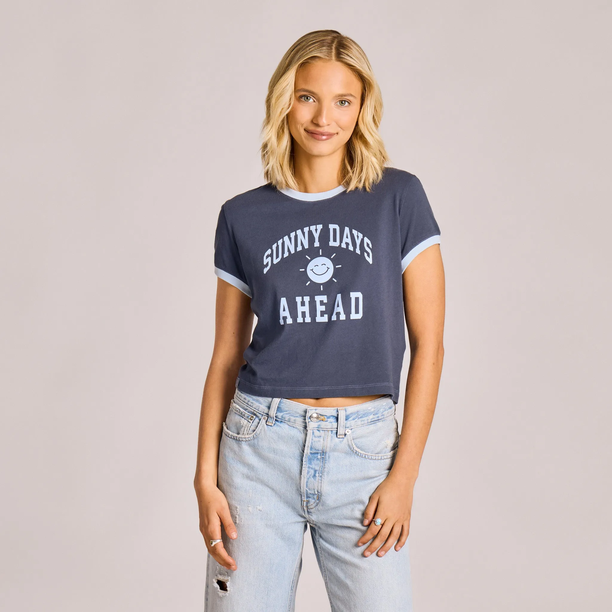 Women's Sunny Days Ahead Sun Crusher-LITE Shrunken Ringer Tee sold by Life is Good
