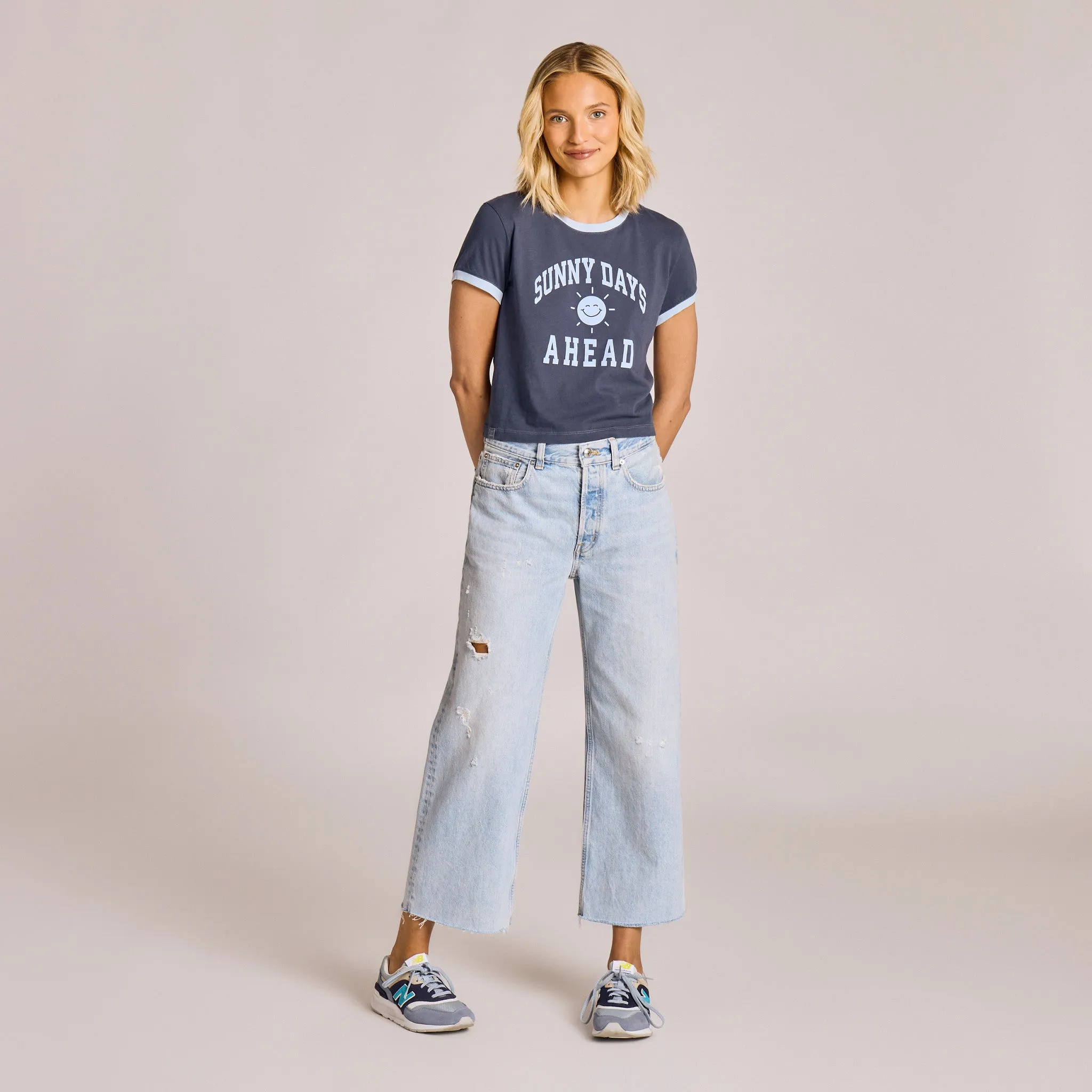 Women's Sunny Days Ahead Sun Crusher-LITE Shrunken Ringer Tee sold by Life is Good product image thumbnail 5