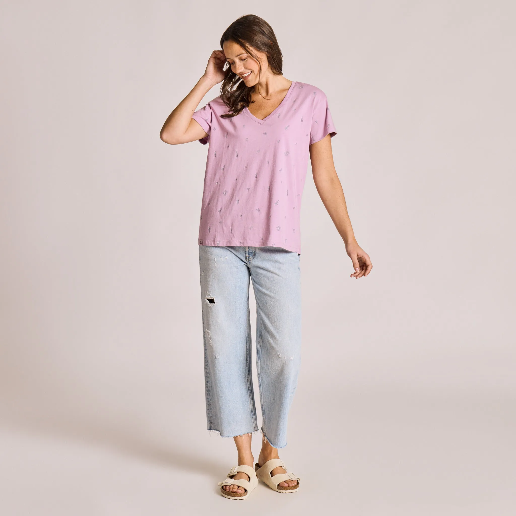 Women's Scattered Wildflower Pattern Crusher-LITE Easy Vee sold by Life is Good product image thumbnail 5