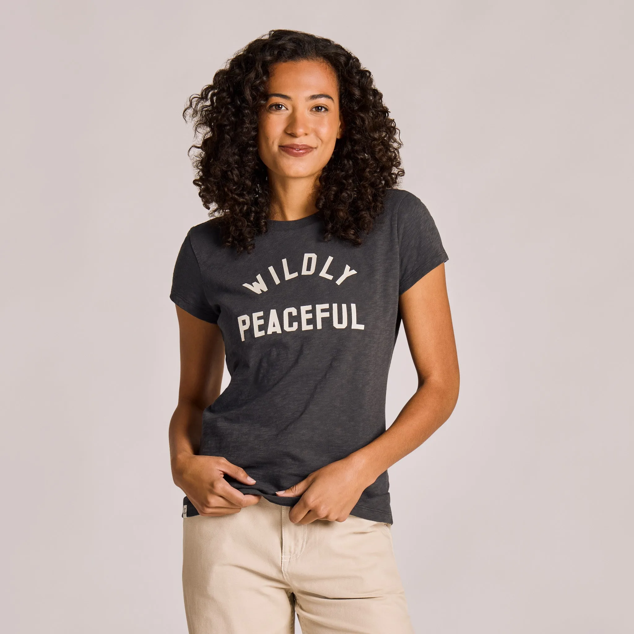 Women's Wildly Peaceful Short Sleeve Slub Slim Fit Tee sold by Life is Good