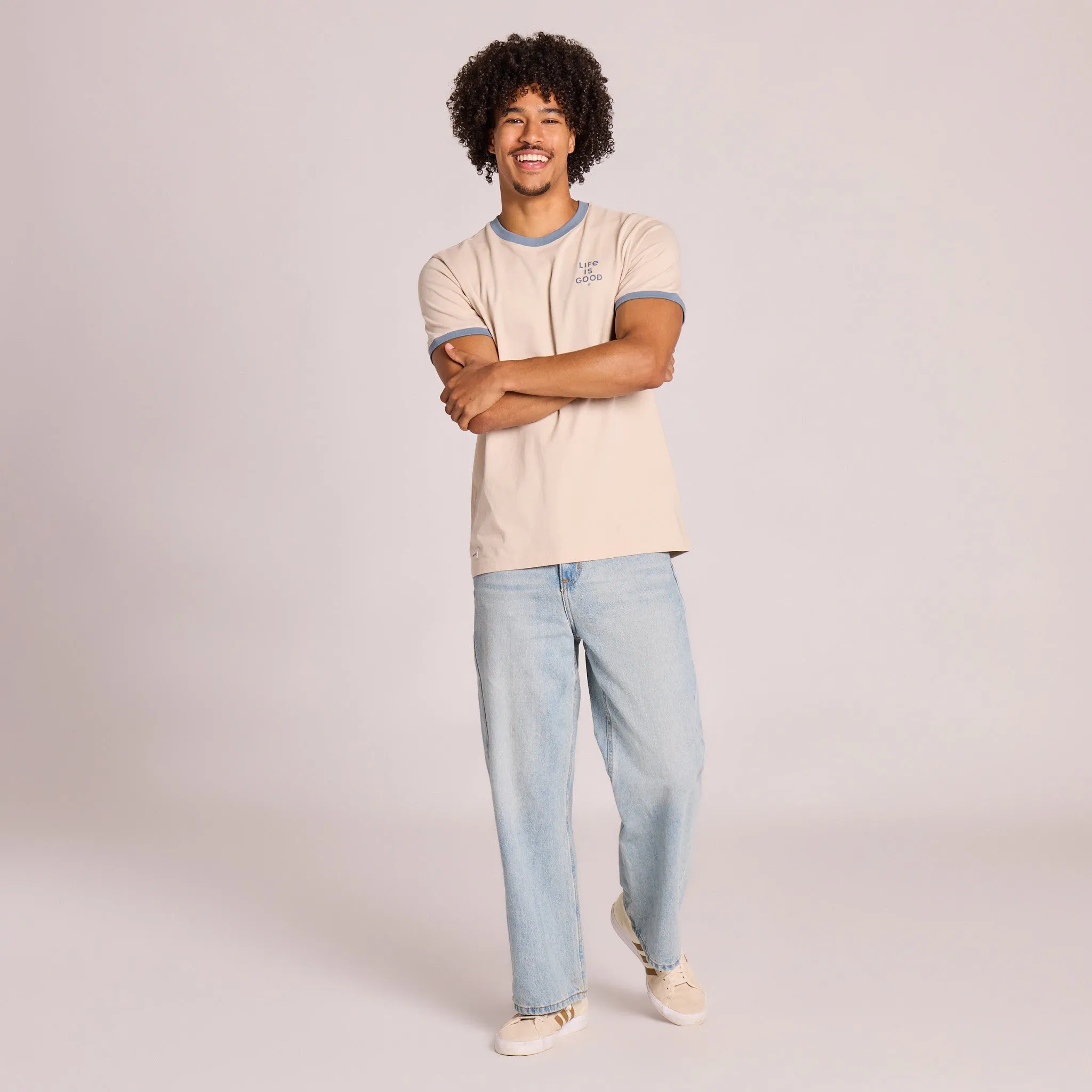 Men's Crafty LIG Stacked Classic Crusher Ringer Tee sold by Life is Good product image thumbnail 4