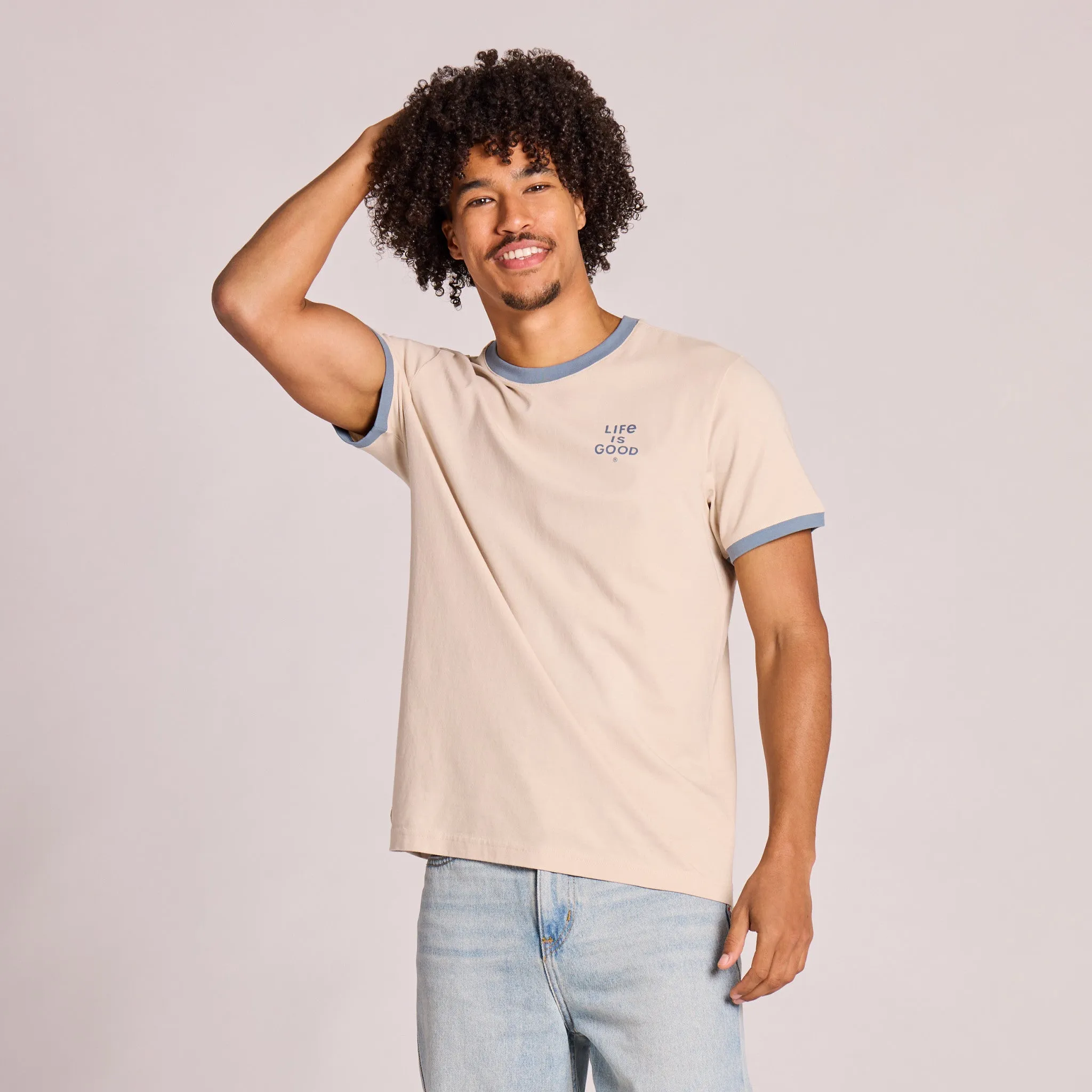 Men's Crafty LIG Stacked Classic Crusher Ringer Tee sold by Life is Good