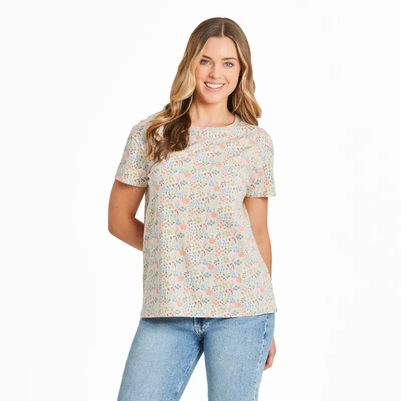 Women's Bouquet Garden Pattern Crusher-LITE Easy Tee sold by Life is Good