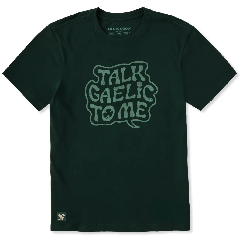 Men's Talk Gaelic to Me Short Sleeve Crusher Tee sold by Life is Good