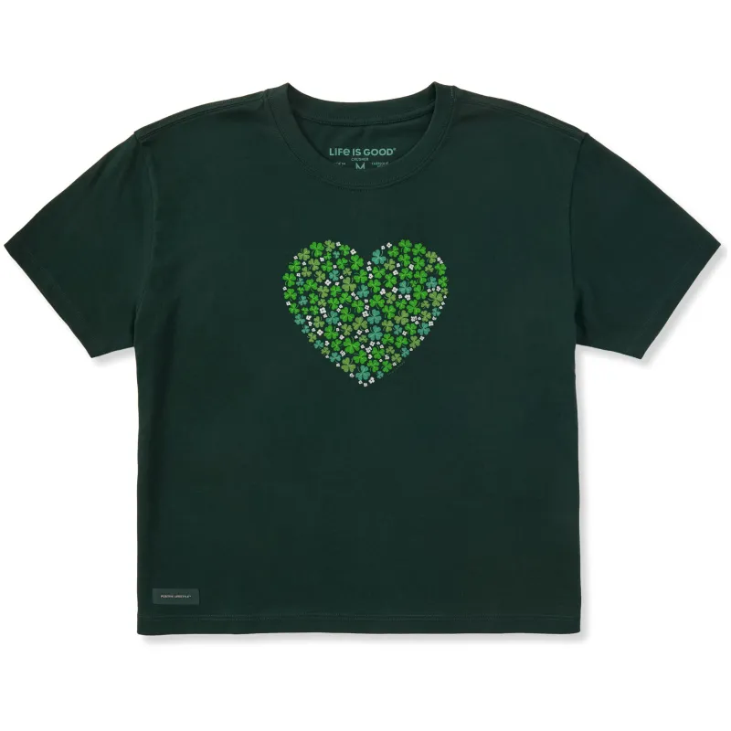 Women's A Shamrock Heart Short Sleeve Crusher Boxy Tee made by Life is Good