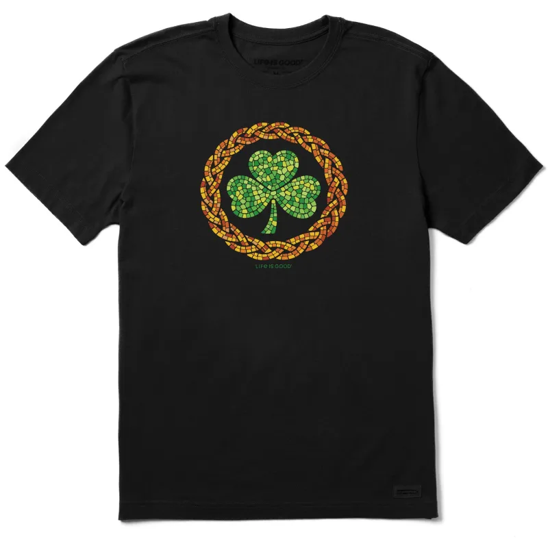 Men's Mosaic Shamrock Knots Short Sleeve Crusher Tee sold by Life is Good