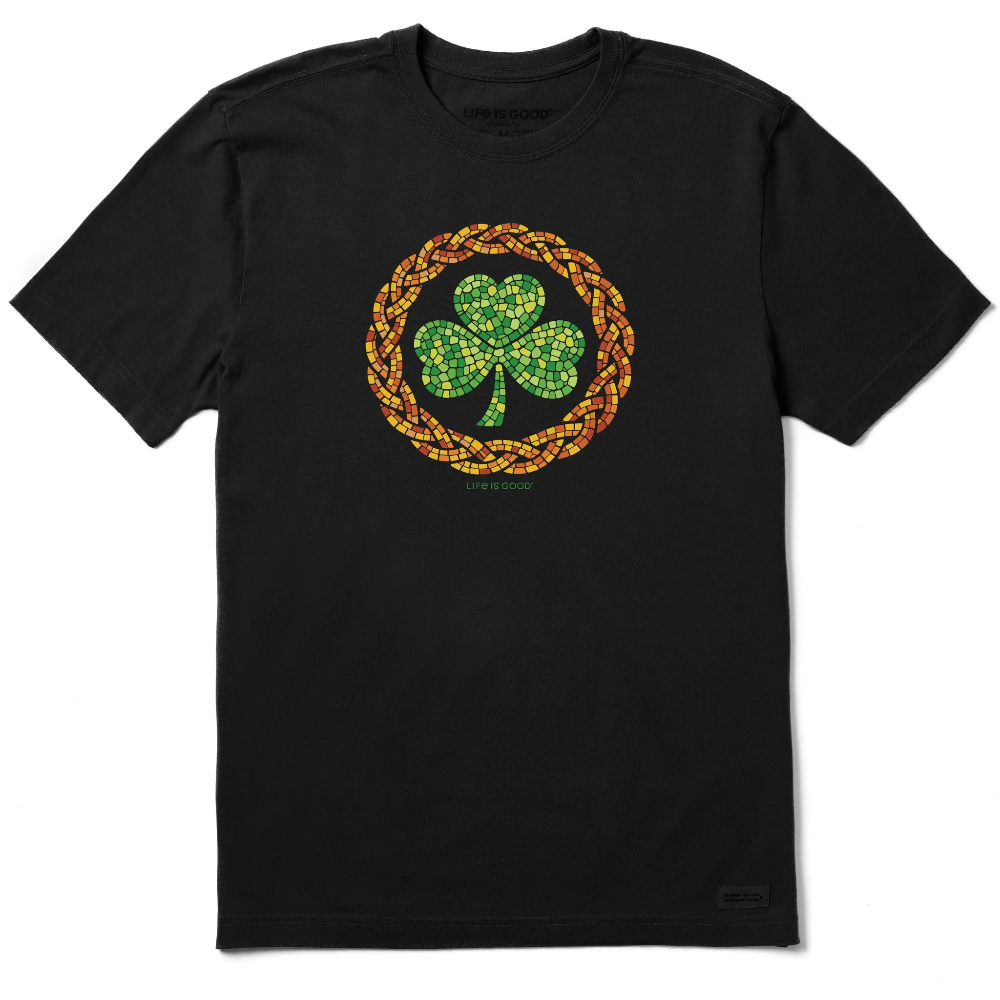 Men's Mosaic Shamrock Knots Short Sleeve Crusher Tee sold by Life is Good