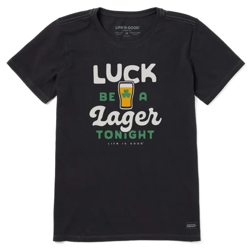 Women's Luck be a Lager Tonight Short Sleeve Crusher Tee sold by Life is Good