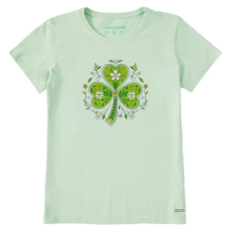 Women's Doodle Shamrock Short Sleeve Crusher Tee made by Life is Good