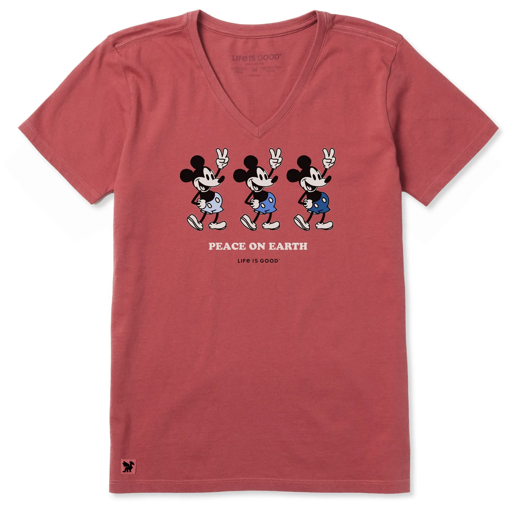 Women's Peace on Earth Willie's Short Sleeve Crusher Vee sold by Life is Good