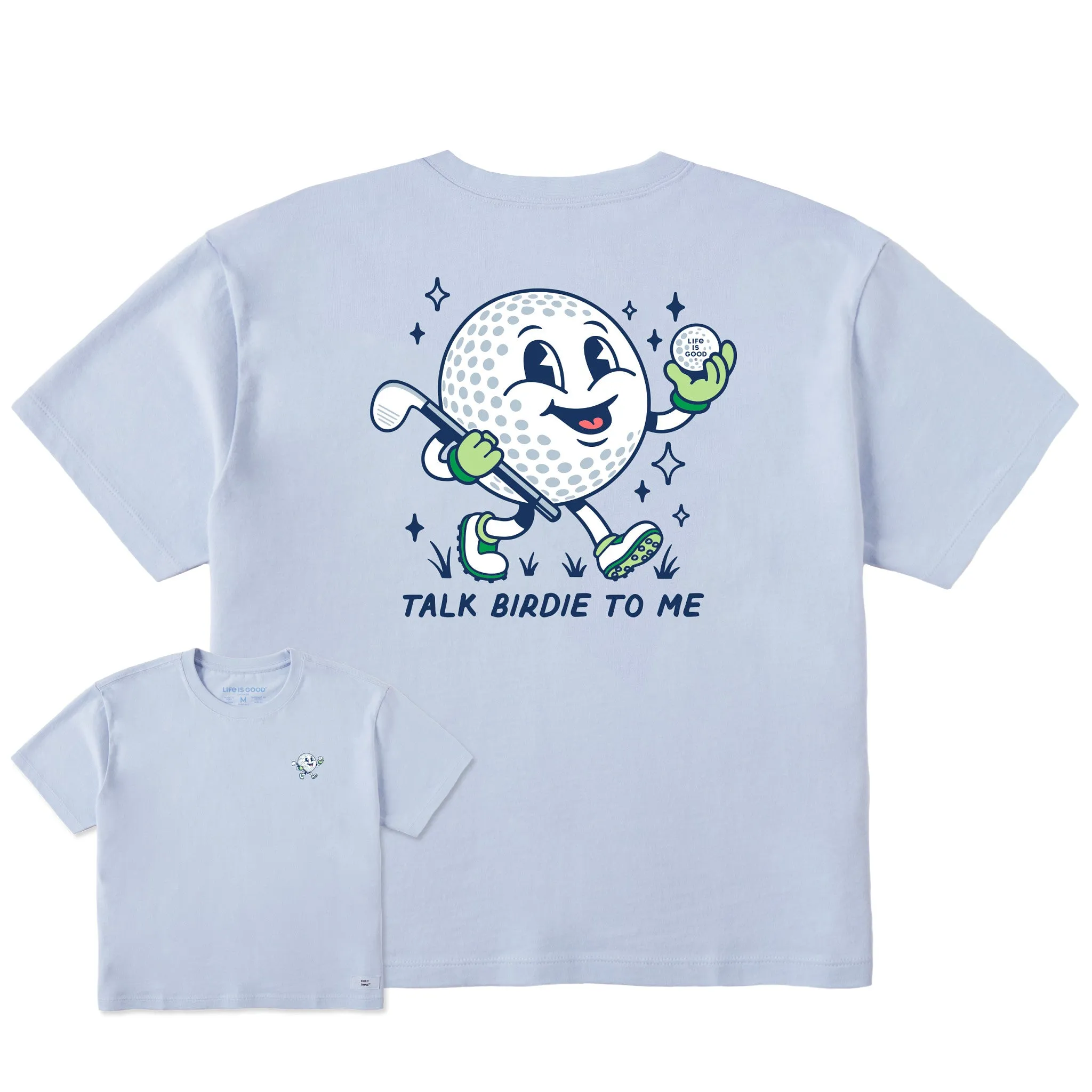 Women's Talk Birdie to Me Mascot Short Sleeve Crusher Boxy Tee sold by Life is Good