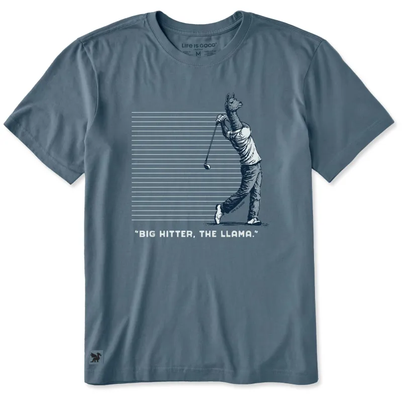 Men's Big Hitter the Llama Short Sleeve Crusher Tee sold by Life is Good