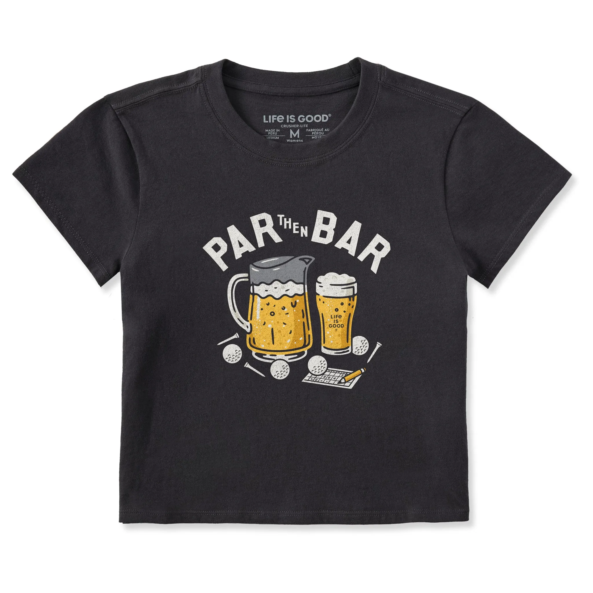 Women's Par then Bar Crusher-LITE Shrunken Tee sold by Life is Good