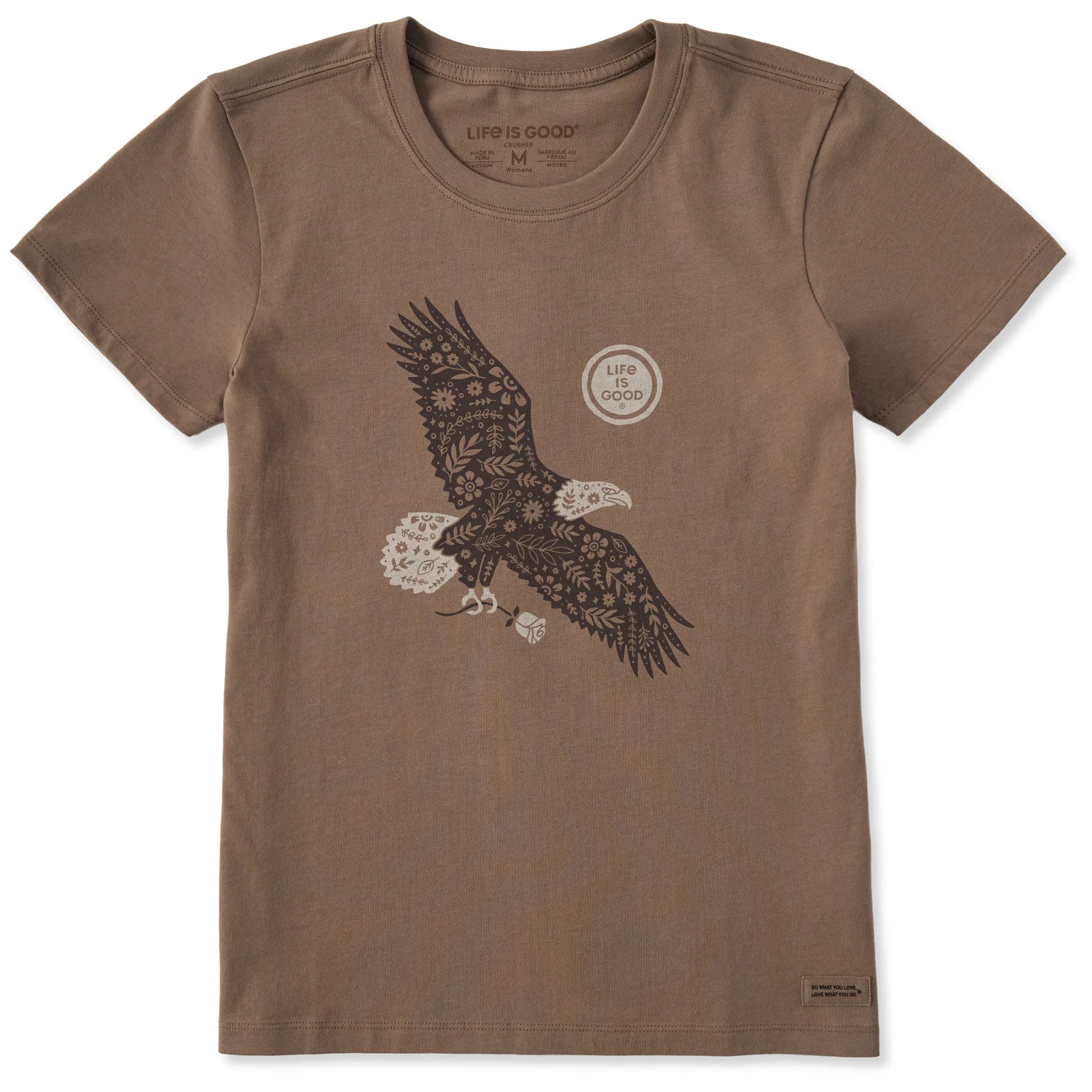 Women's Floral Eagle With Rose Short Sleeve Crusher-LITE Tee sold by Life is Good