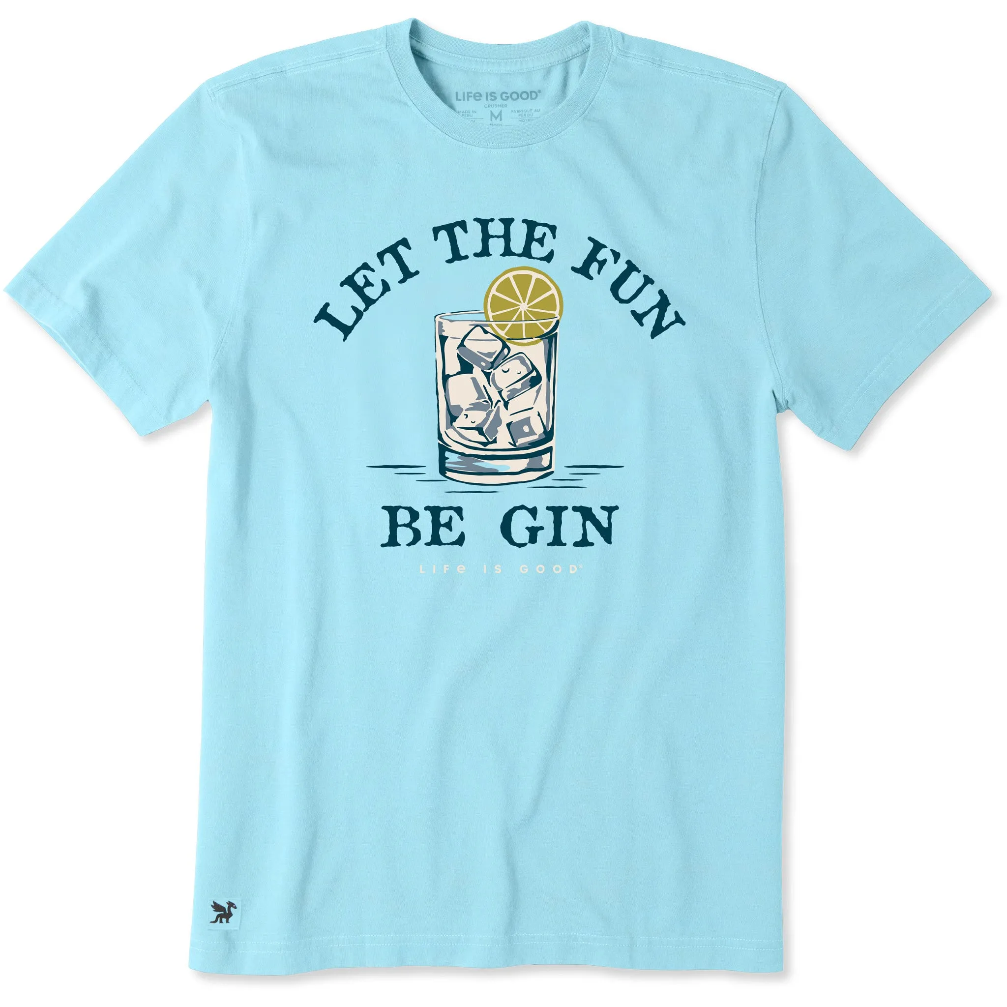 Men's Let the Fun Be Gin Drink Short Sleeve Crusher Tee sold by Life is Good