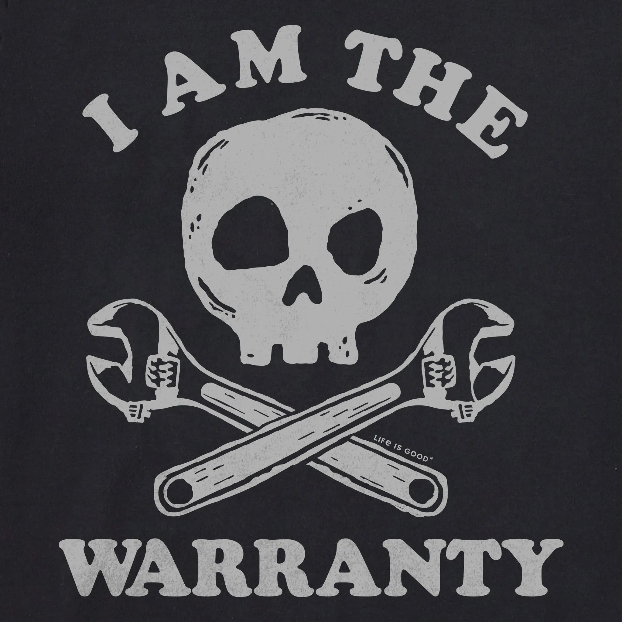 Men's I am the Warranty Skull & Tools Short Sleeve Crusher Tee sold by Life is Good product image thumbnail 2
