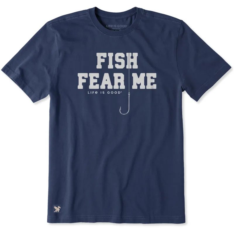 Men's Hook Fish Fear Me Short Sleeve Crusher Tee made by Life is Good