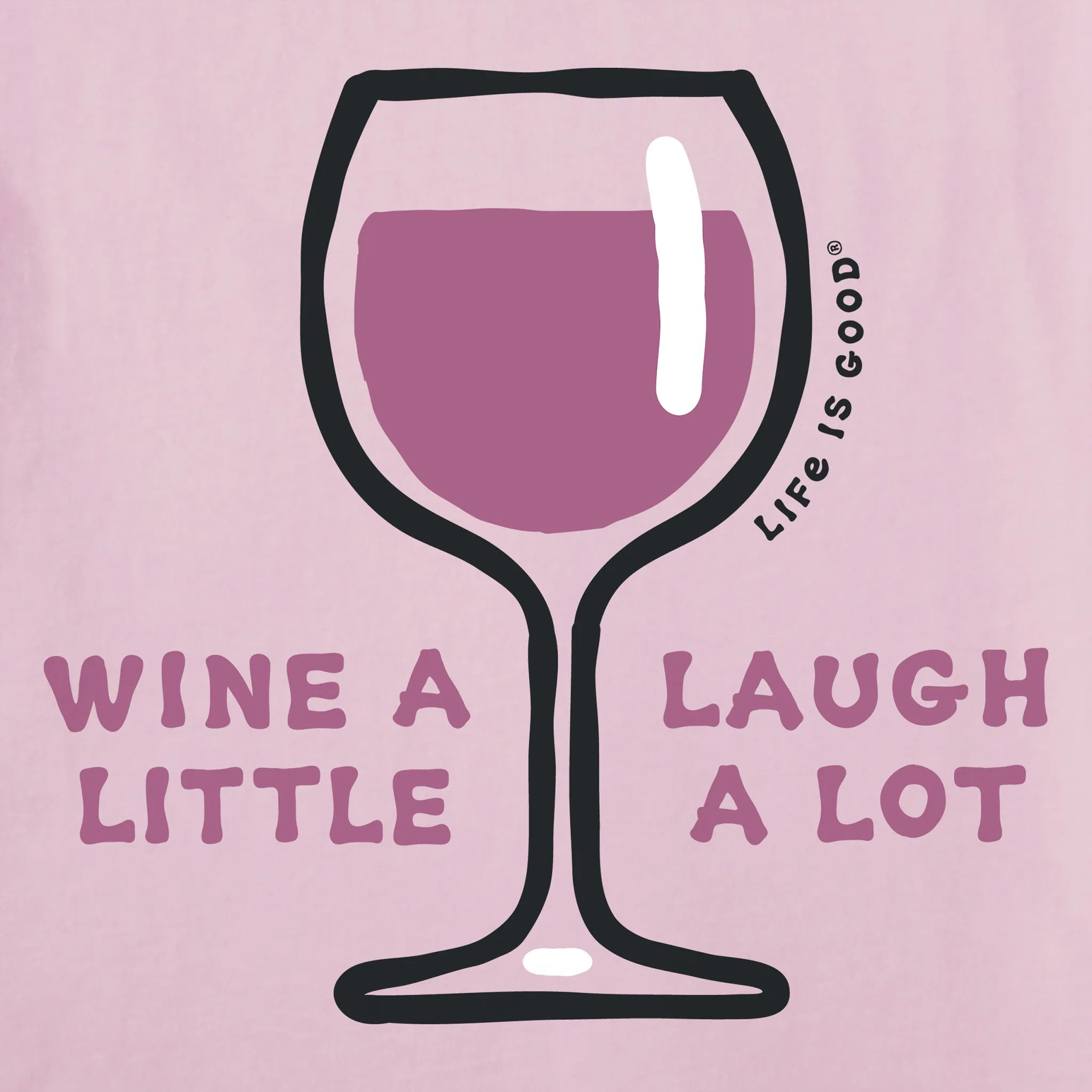 Women's Wine a Laugh Little a Lot Short Sleeve Crusher-LITE Vee sold by Life is Good product image thumbnail 2