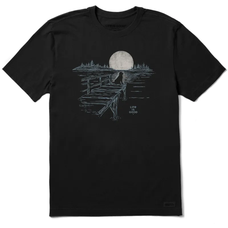 Men's Dock Dog Landscape Sunset Short Sleeve Crusher Tee made by Life is Good