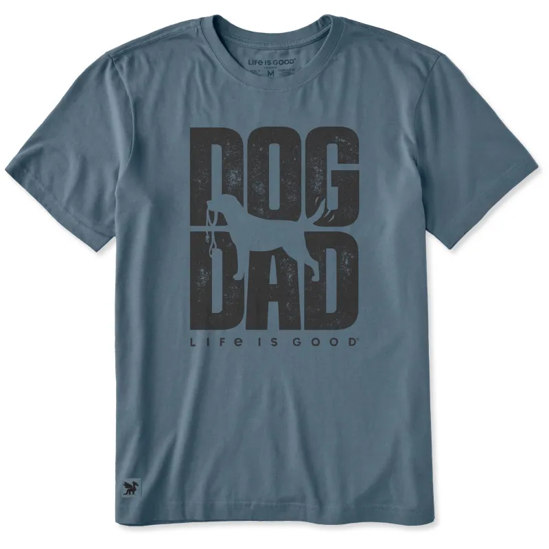 Men's Dog Dad Silo Stack Short Sleeve Tee sold by Life is Good