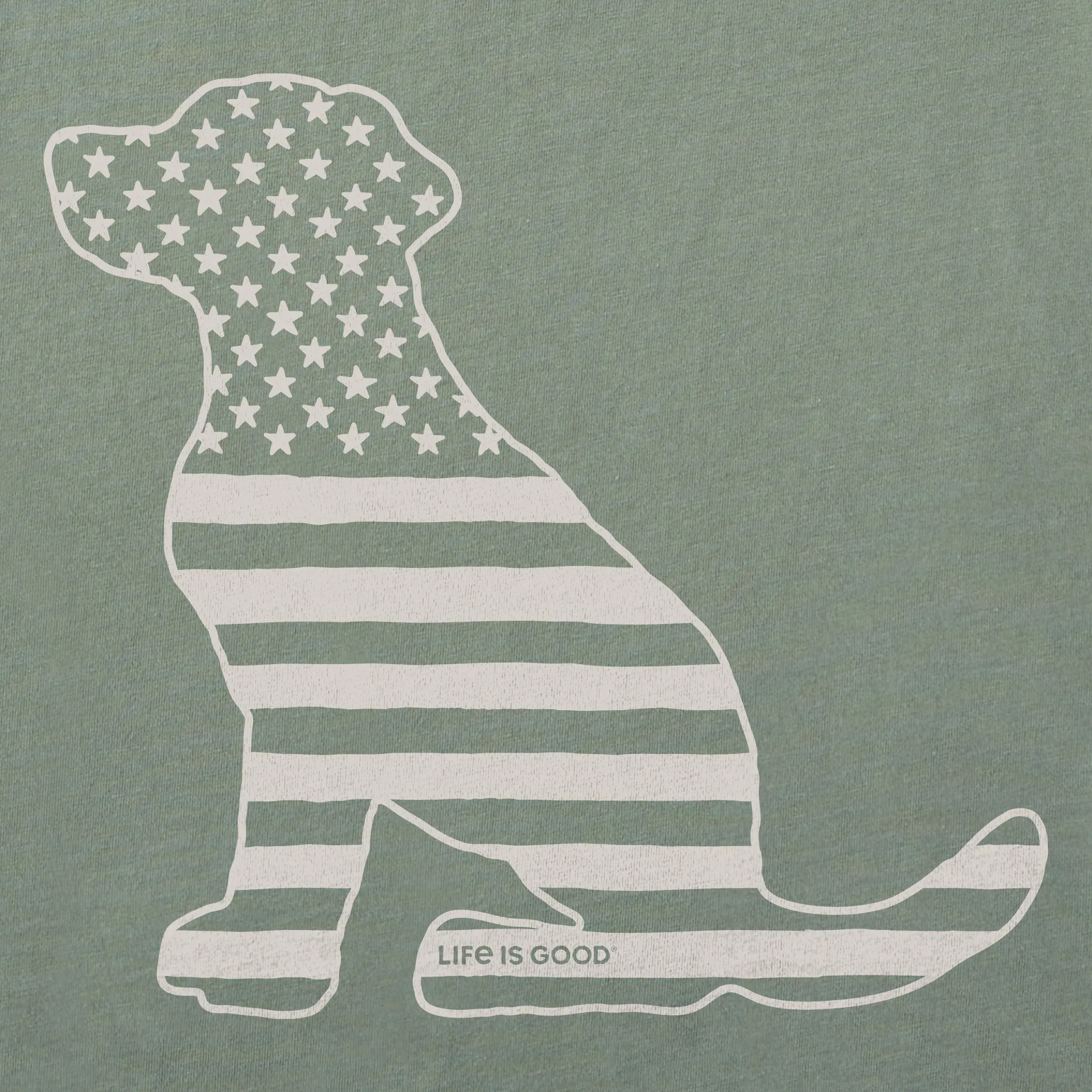 Men's American Flag dog Short Sleeve Crusher-LITE Tee sold by Life is Good product image thumbnail 2