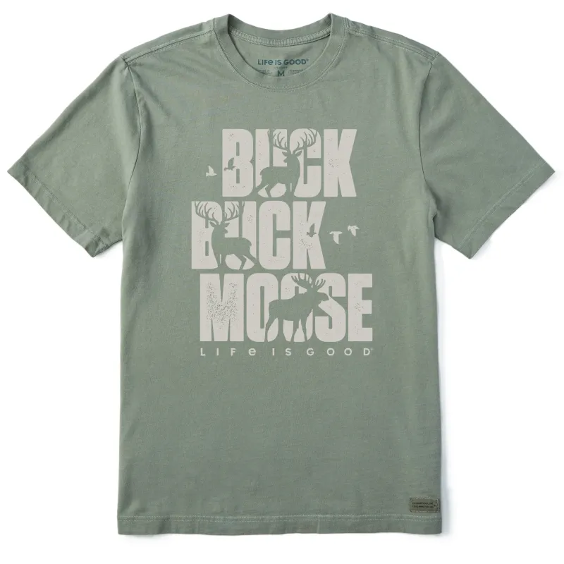 Men's Buck Buck Moose Stack Short Sleeve Crusher-LITE Tee sold by Life is Good