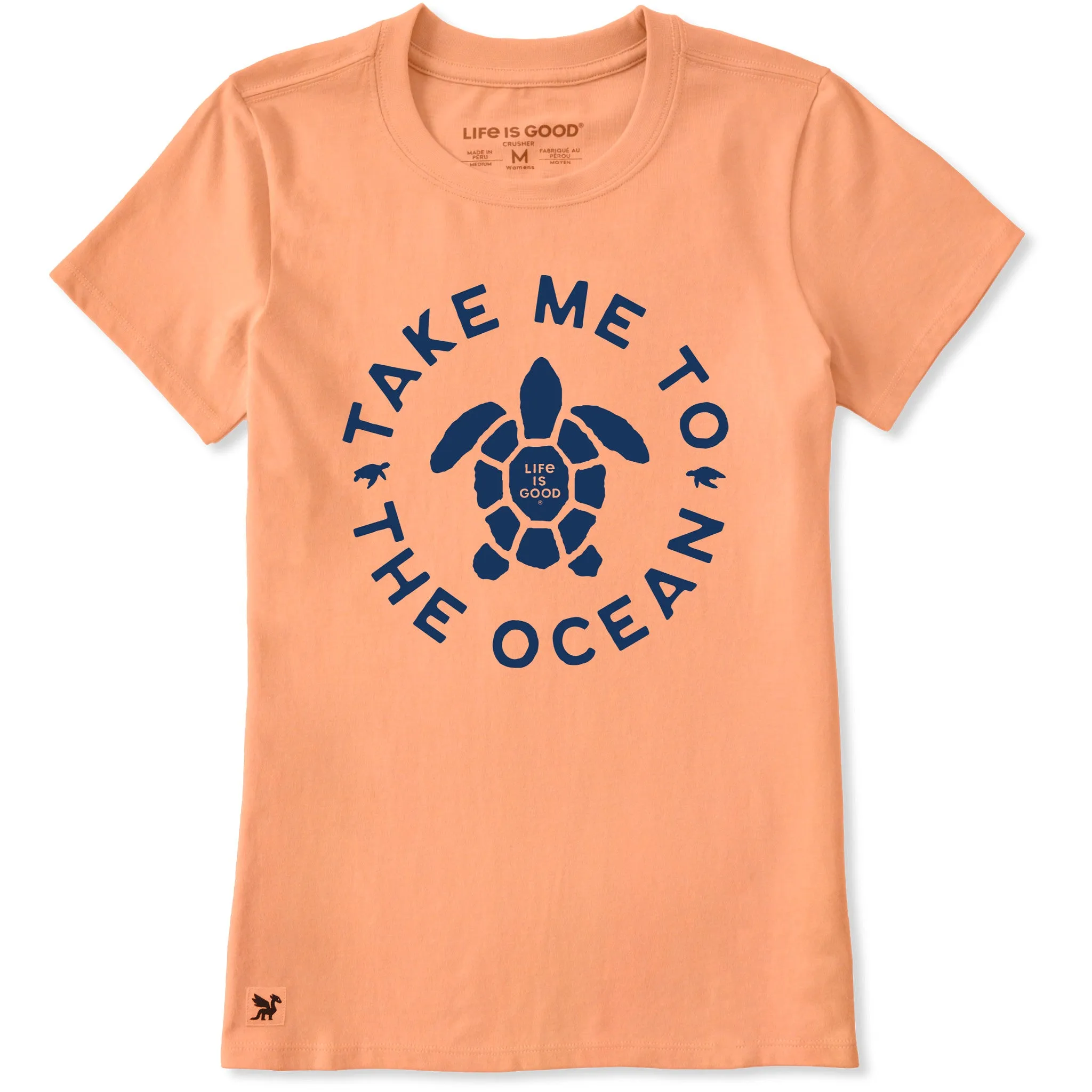 Women's Take Me To The Ocean Sea Turtle Circle Short Sleeve Crusher Tee sold by Life is Good