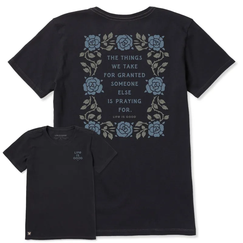 Women's Things We Take For Granted Floral Border Short Sleeve Crusher-LITE Tee made by Life is Good