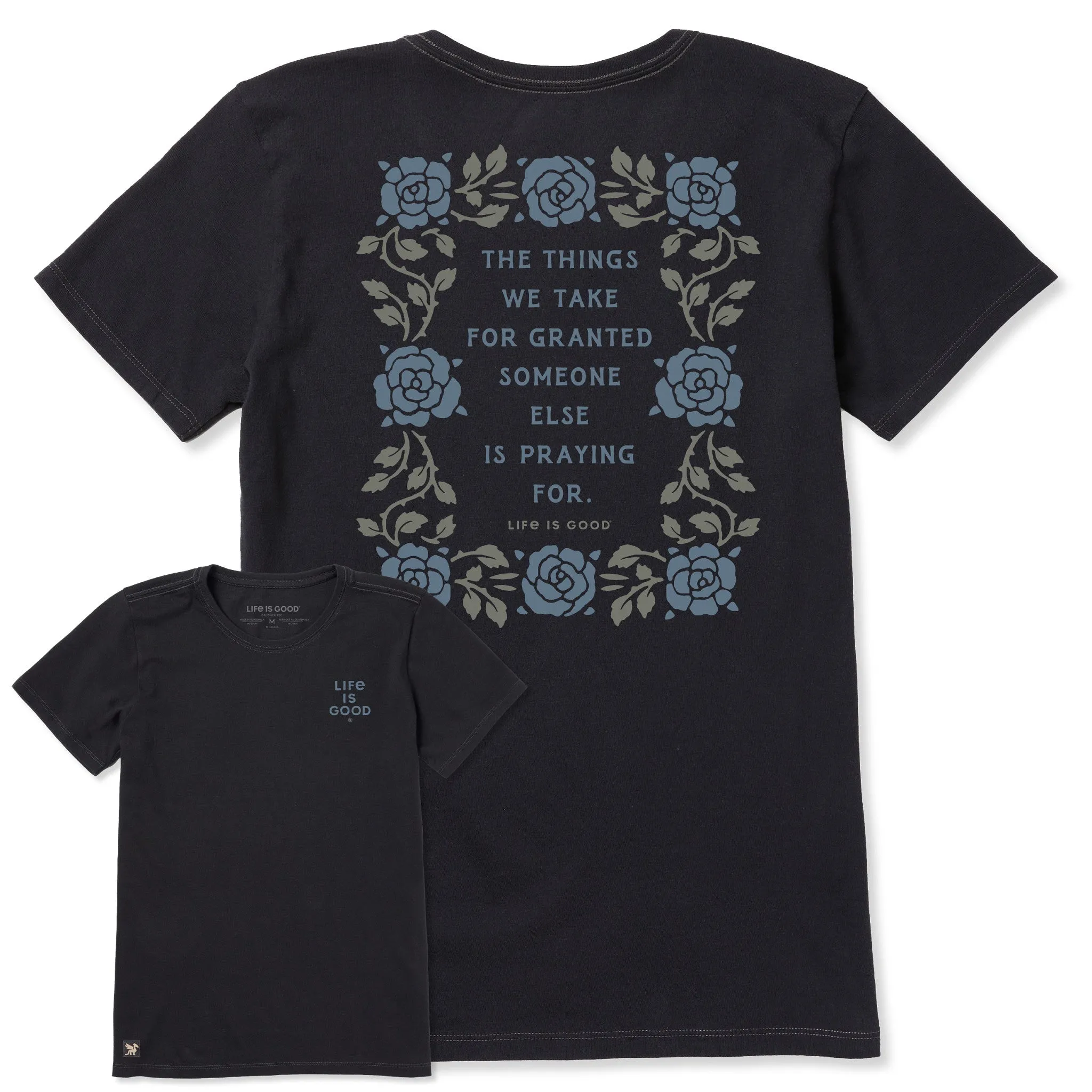 Women's Things We Take For Granted Floral Border Short Sleeve Crusher-LITE Tee sold by Life is Good
