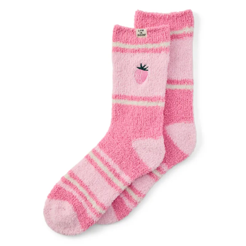 Women's Cute Strawberry Snuggle Sock made by Life is Good