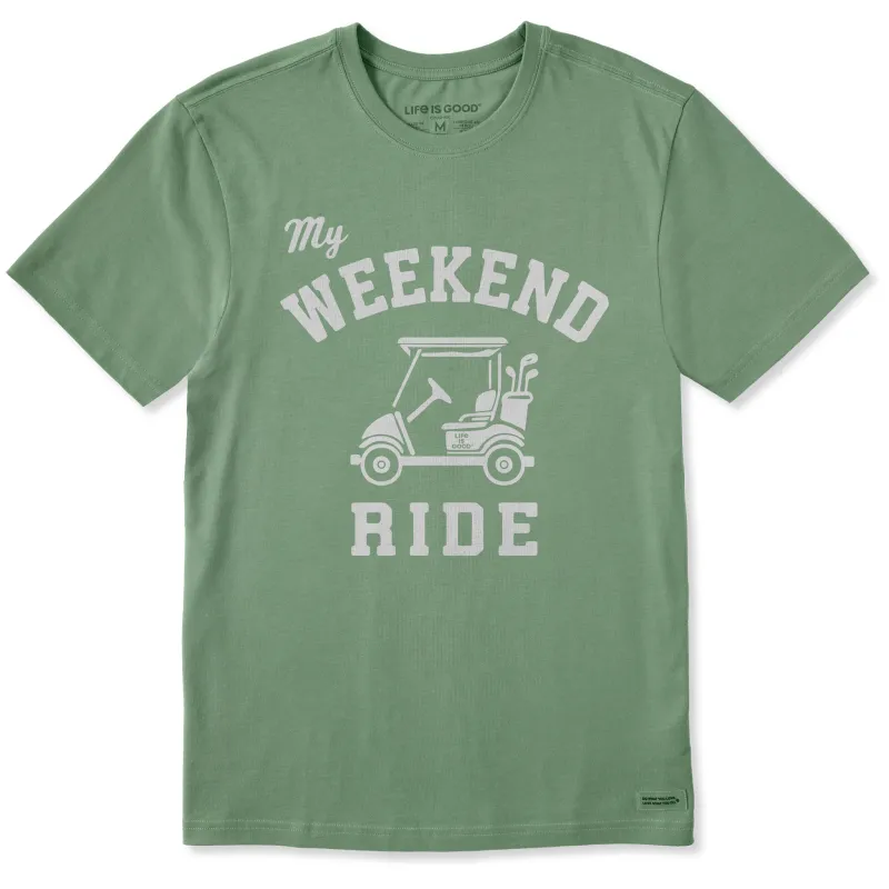 Men's Golf Cart My Weekend Ride Short Sleeve Crusher Tee sold by Life is Good